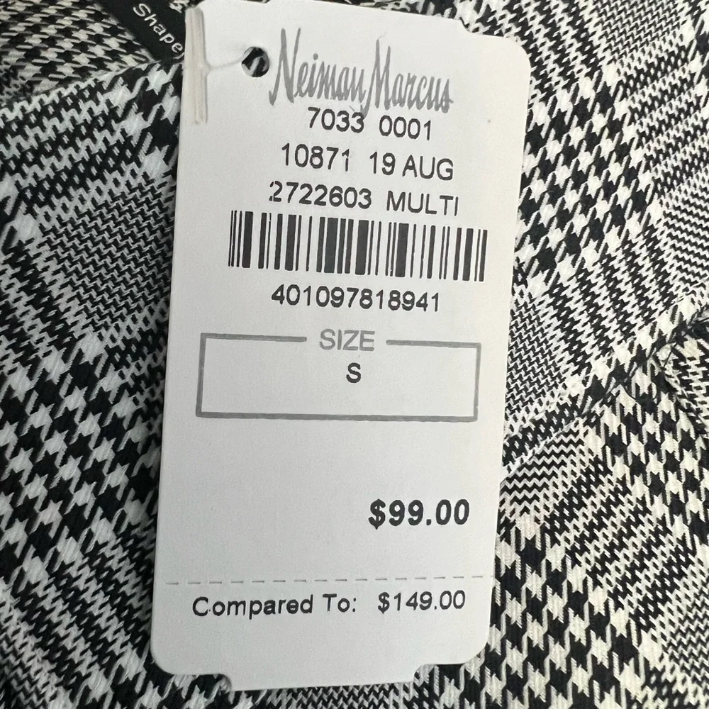 Shaped fit Bugatchi houndstooth checkered pattern long sleeve shirt. - Picture 4 of 4